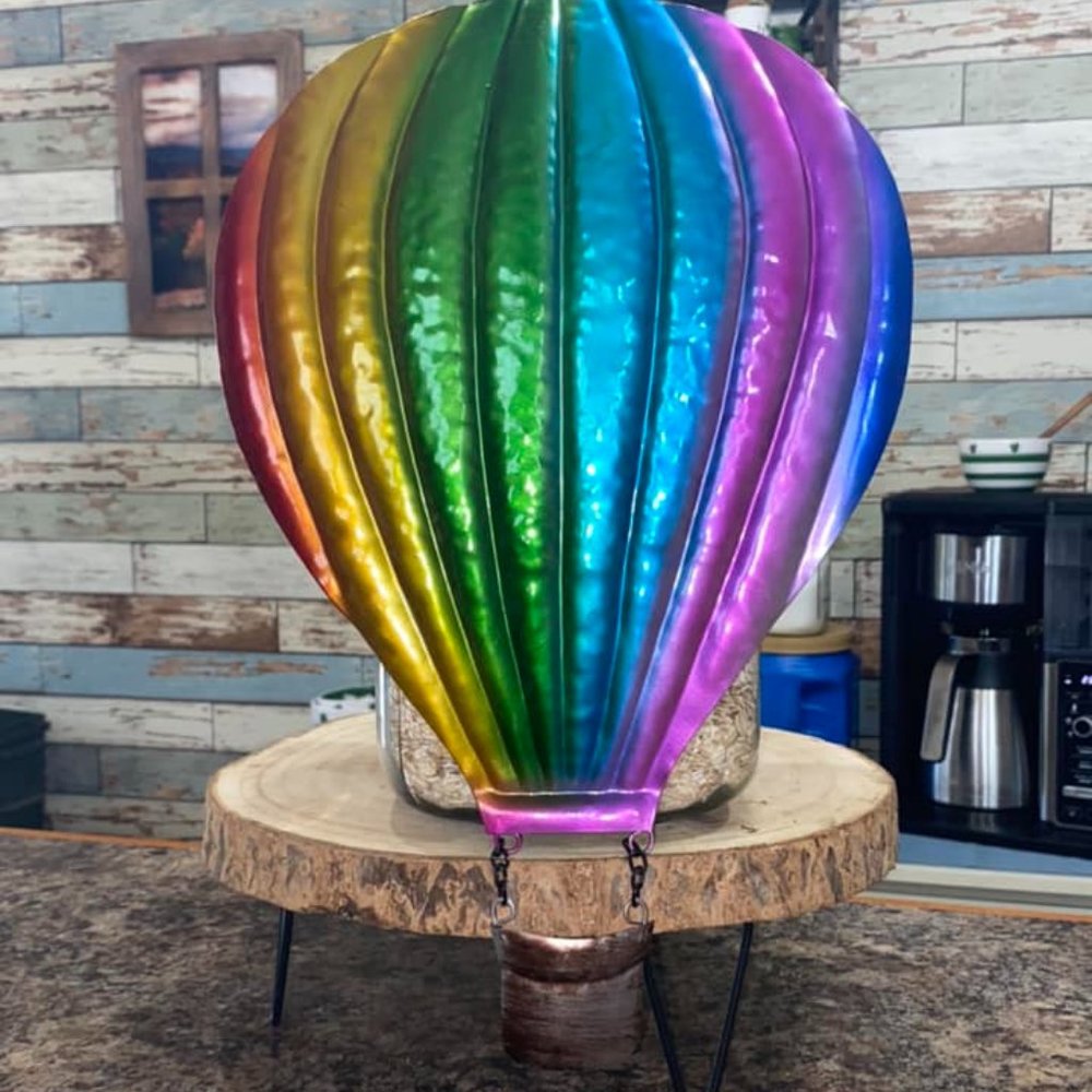 Metal Hot Air Balloon 4-Piece Hanging Set Garden or Home Décor Large
